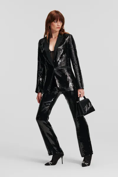 Sako Karl Lagerfeld Sequin Evening Blazer Black