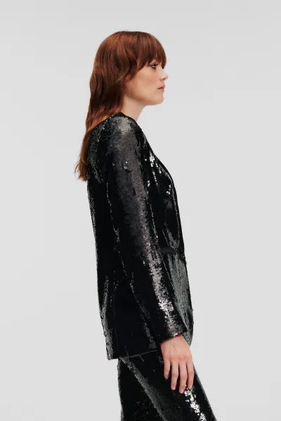 Sako Karl Lagerfeld Sequin Evening Blazer Black
