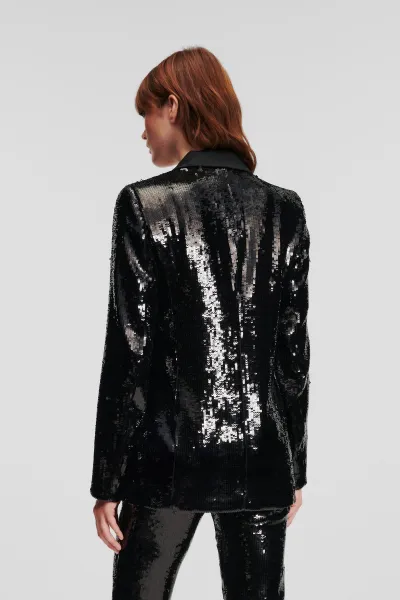Sako Karl Lagerfeld Sequin Evening Blazer Black