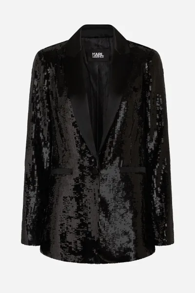 Sako Karl Lagerfeld Sequin Evening Blazer Black