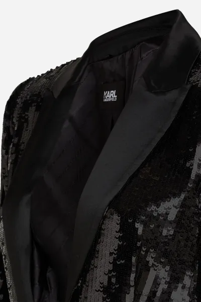 Sako Karl Lagerfeld Sequin Evening Blazer Black