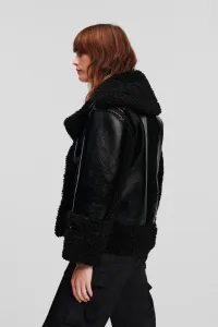 Bunda Karl Lagerfeld Faux Shearling Jacket Black