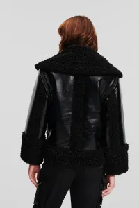 Bunda Karl Lagerfeld Faux Shearling Jacket Black