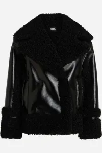 Bunda Karl Lagerfeld Faux Shearling Jacket Black