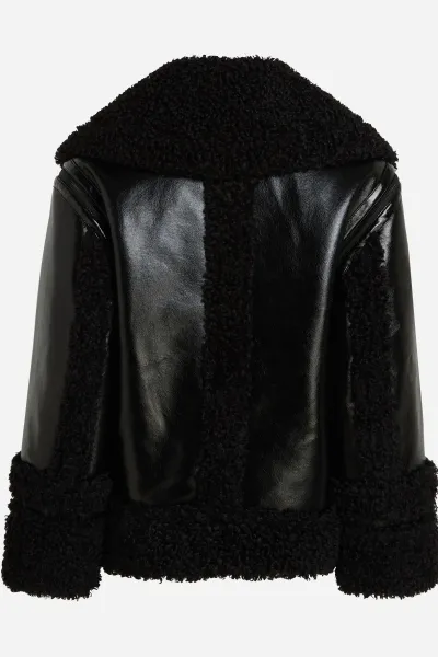 Bunda Karl Lagerfeld Faux Shearling Jacket Black