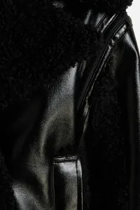 Bunda Karl Lagerfeld Faux Shearling Jacket Black