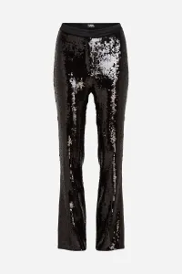 Nohavice Karl Lagerfeld Sequin Evening Pants Black