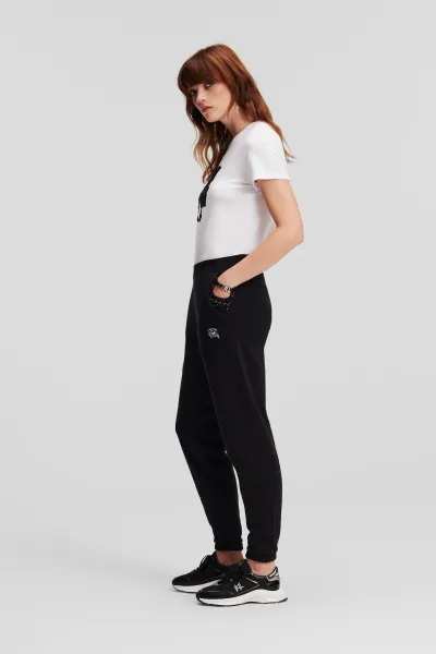 Tepláky Karl Lagerfeld Ikonik 2.0 Glitter Sweatpants Black