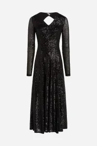 Šaty Karl Lagerfeld Sequin Maxi Evening Dress Black