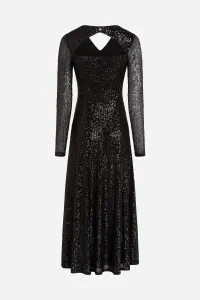 Šaty Karl Lagerfeld Sequin Maxi Evening Dress Black