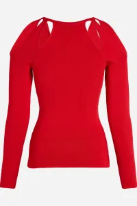 Sveter Karl Lagerfeld Cut Out Knit Sweater Chili Pepper