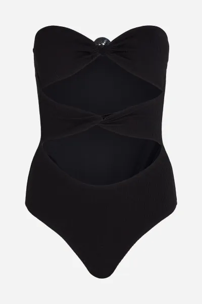 Plavky Karl Lagerfeld Karl Dna Strapless Swimsuit Black