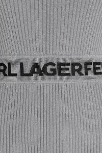 Šaty Karl Lagerfeld Lslv Lurex Logo Knit Dress Silver Lurex