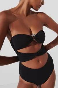 Plavky Karl Lagerfeld Karl Dna Strapless Swimsuit Black