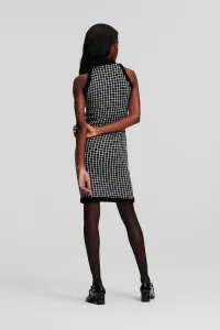 Šaty Karl Lagerfeld Boucle Knit Dress Black/Silver