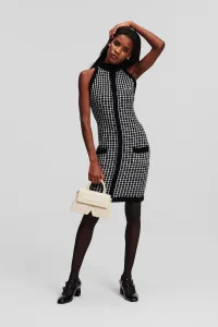 Šaty Karl Lagerfeld Boucle Knit Dress Black/Silver