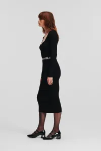 Šaty Karl Lagerfeld Lslv Logo Knit Dress Black
