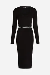 Šaty Karl Lagerfeld Lslv Logo Knit Dress Black