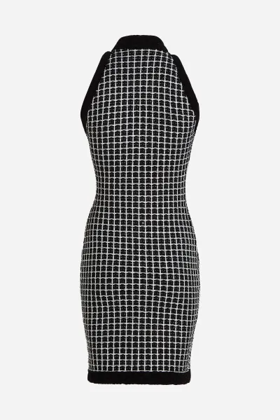 Šaty Karl Lagerfeld Boucle Knit Dress Black/Silver