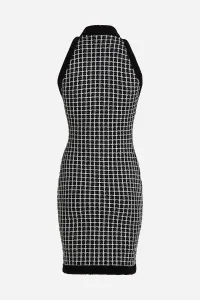 Šaty Karl Lagerfeld Boucle Knit Dress Black/Silver
