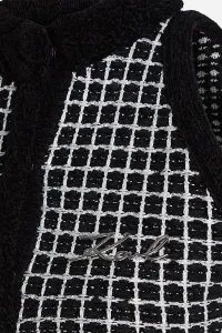 Šaty Karl Lagerfeld Boucle Knit Dress Black/Silver