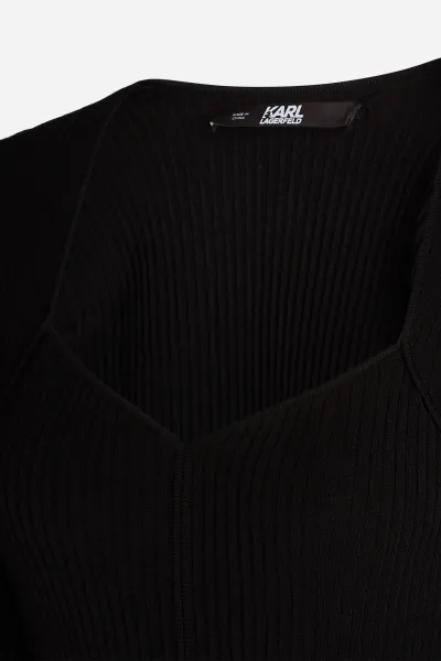 Šaty Karl Lagerfeld Lslv Logo Knit Dress Black