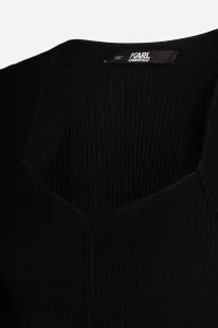 Šaty Karl Lagerfeld Lslv Logo Knit Dress Black
