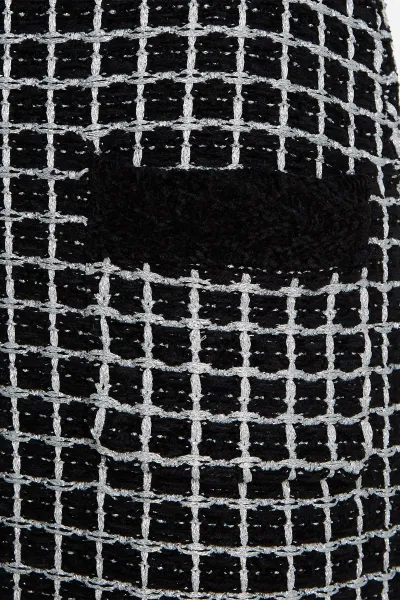 Šaty Karl Lagerfeld Boucle Knit Dress Black/Silver