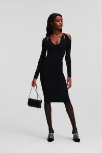 Šaty Karl Lagerfeld Cut Out Dress Black
