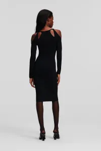 Šaty Karl Lagerfeld Cut Out Dress Black