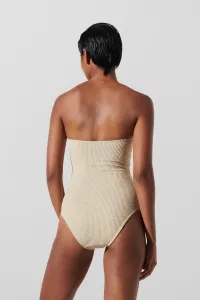 Plavky Karl Lagerfeld Karl Dna Strapless Swimsuit Beige/Gold