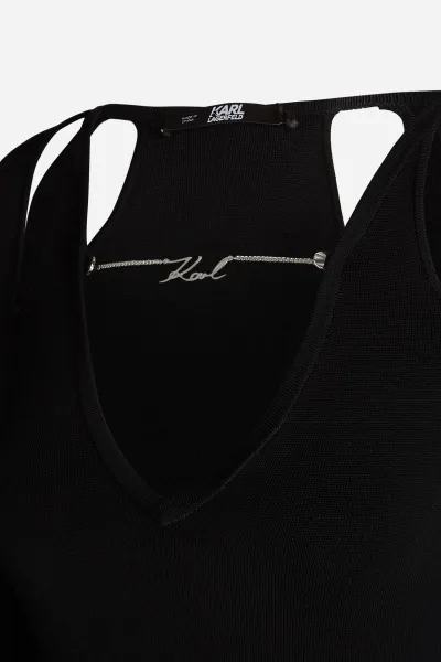 Šaty Karl Lagerfeld Cut Out Dress Black