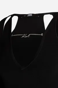 Šaty Karl Lagerfeld Cut Out Dress Black