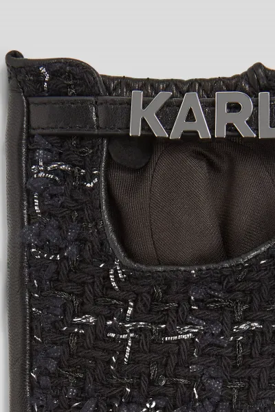 Rukavice Karl Lagerfeld K/Essential Boucle Fl Glove Black