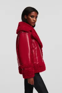Bunda Karl Lagerfeld Faux Shearling Jacket Chili Pepper