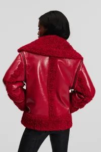 Bunda Karl Lagerfeld Faux Shearling Jacket Chili Pepper