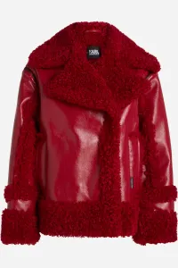 Bunda Karl Lagerfeld Faux Shearling Jacket Chili Pepper