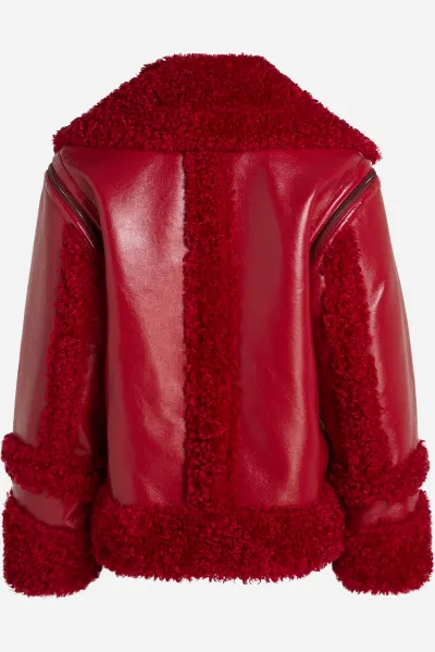 Bunda Karl Lagerfeld Faux Shearling Jacket Chili Pepper