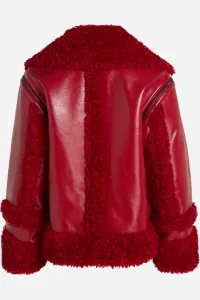 Bunda Karl Lagerfeld Faux Shearling Jacket Chili Pepper