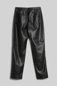 Nohavice Karl Lagerfeld Faux Leather Zip Pants Black