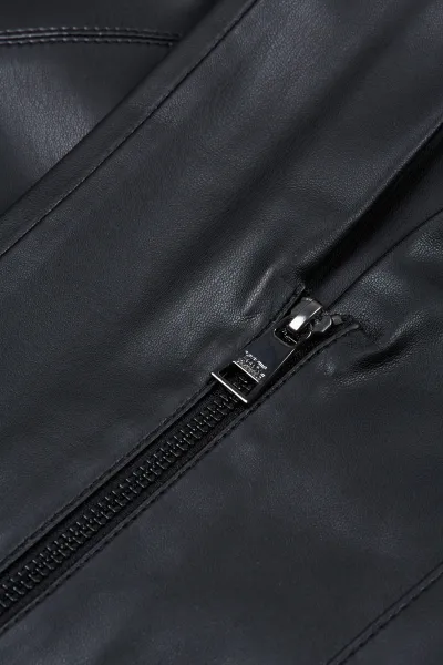 Nohavice Karl Lagerfeld Faux Leather Zip Pants Black