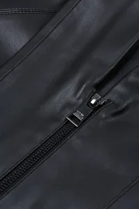 Nohavice Karl Lagerfeld Faux Leather Zip Pants Black