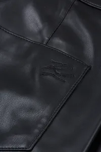 Nohavice Karl Lagerfeld Faux Leather Zip Pants Black