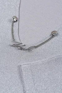 Sveter Karl Lagerfeld Evening Knit Body Silver Lurex