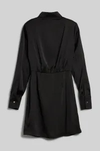 Šaty Karl Lagerfeld Karl Charm Satin Shirt Dress Black