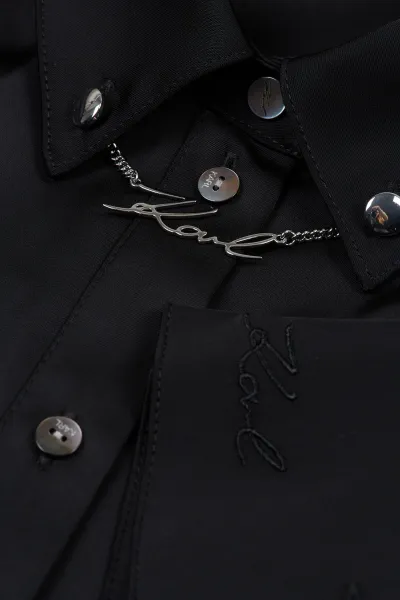 Šaty Karl Lagerfeld Karl Charm Satin Shirt Dress Black