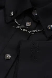 Šaty Karl Lagerfeld Karl Charm Satin Shirt Dress Black