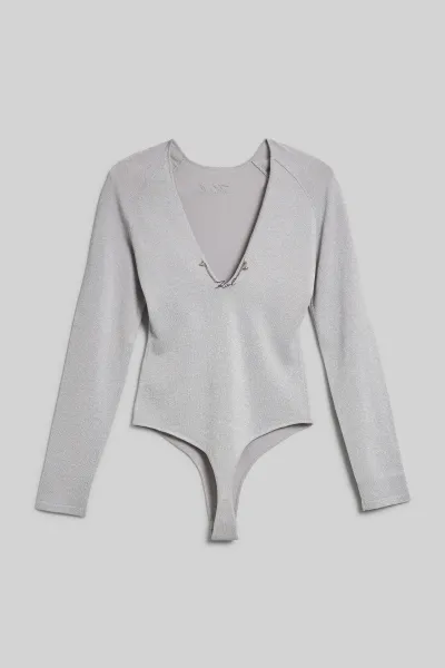Sveter Karl Lagerfeld Evening Knit Body Silver Lurex