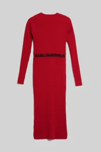 Šaty Karl Lagerfeld Lslv Logo Knit Dress Chili Pepper