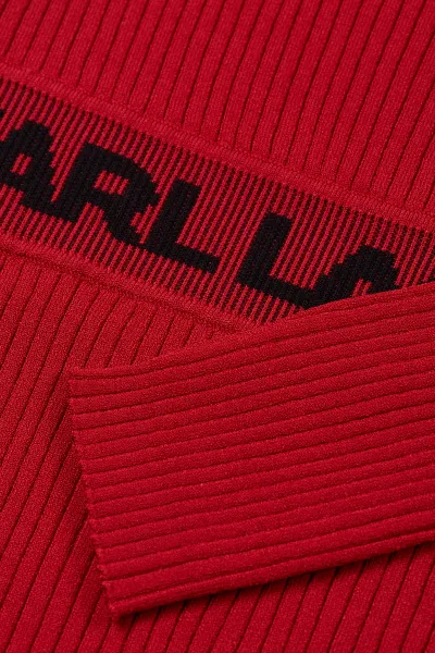 Šaty Karl Lagerfeld Lslv Logo Knit Dress Chili Pepper